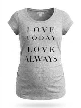 Great Expectations Maternity Graphic Tee Size M Love Today Love Always Gray Top